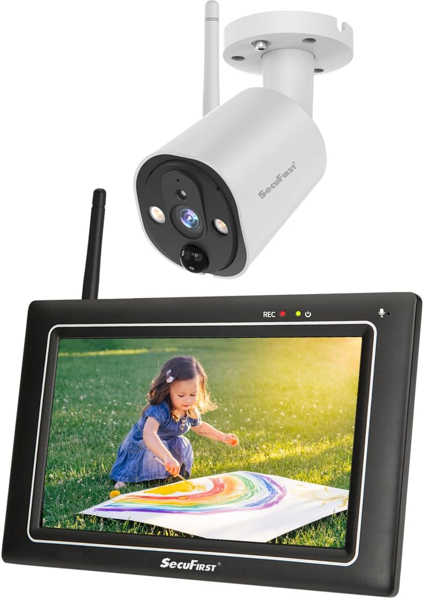 SecuFirst Überwachungskamera Aussen Kit mit Monitor,7' Touchscreen