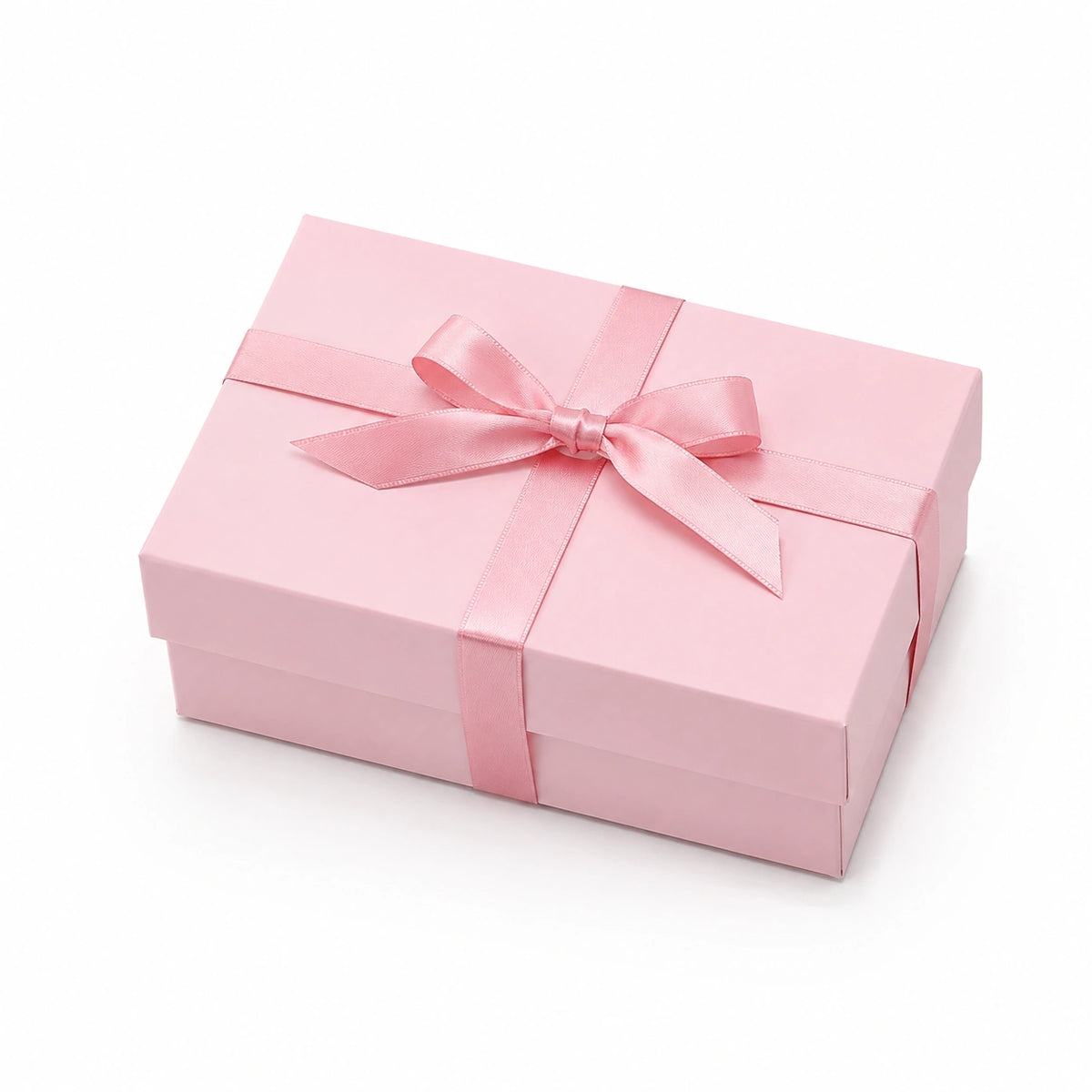 Geschenkbox 24 x 18 x 8 cm aus Karton Rosa mit Satinschleife