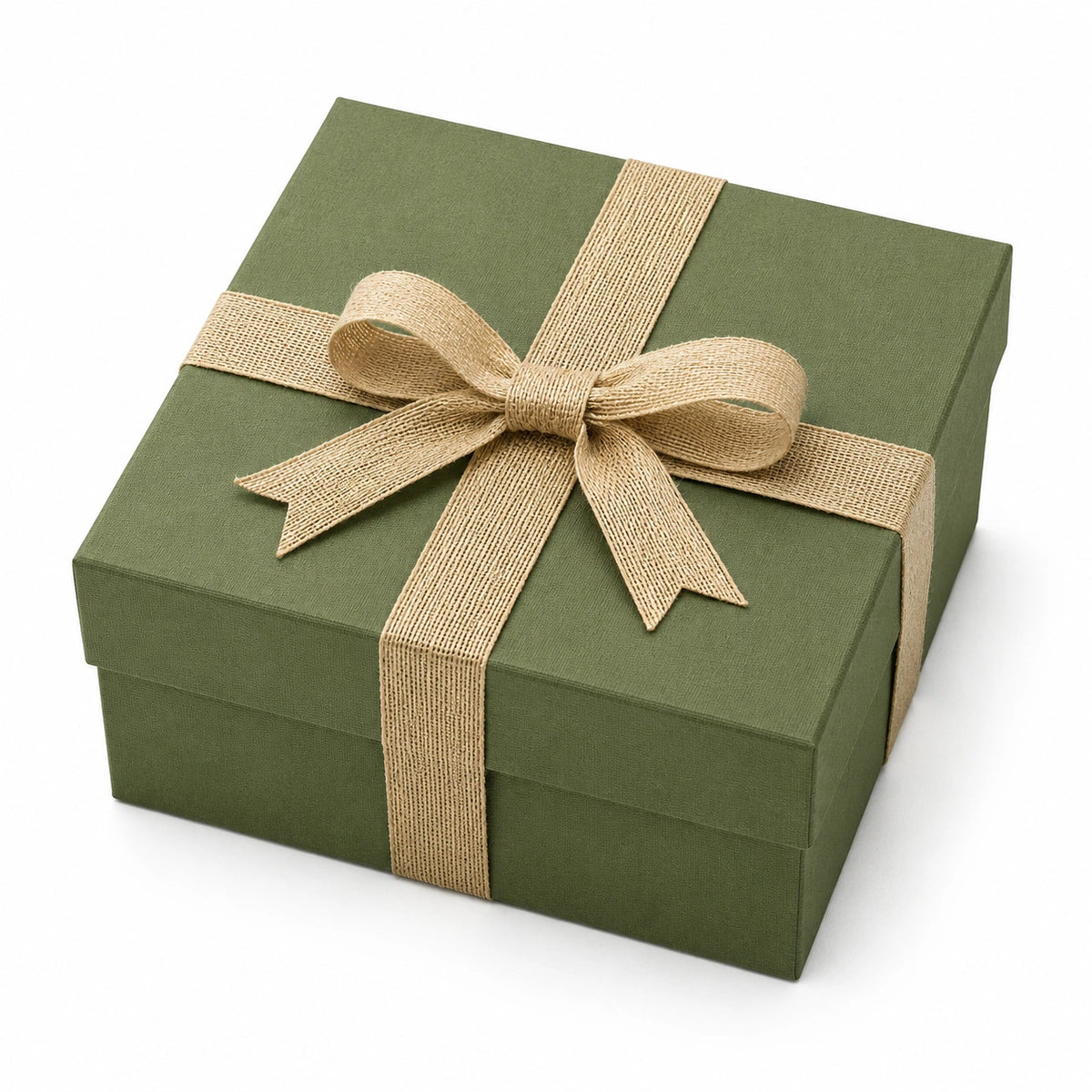 Geschenkbox 20 x 20 x 10 cm aus Karton Grün mit Schleife - quadratische Geschenkverpackung