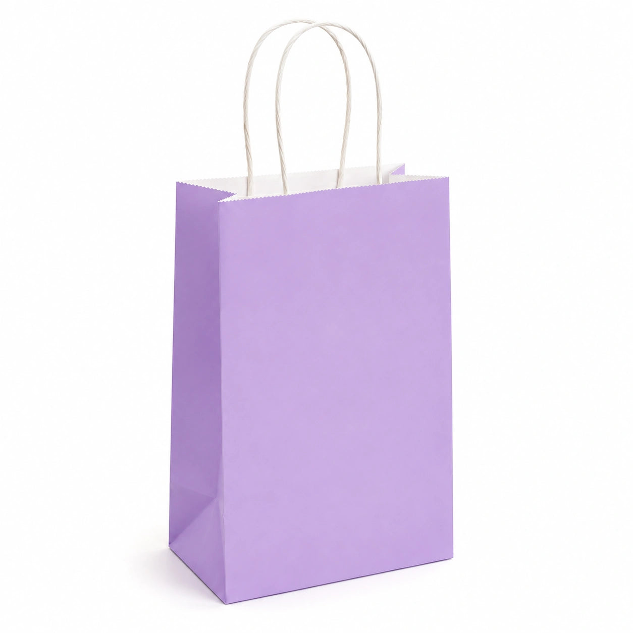 Papiertüte 18 x 8 x 24 cm Papier lila mit Kordelgriffen für Geschenke schlicht