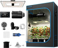 Turbo2000& 120x60x180cm Growzelt Komplettset LED Grow Lampe Vollspektrum LM301H EVO LEDs Growzelt Kit Komplettes Hydroponics 1680D Growing Tent Kit
