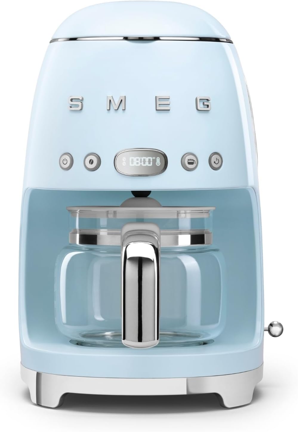 Smeg, 1050W, DCF02PBEU, Filter-Kaffeemaschine, Aroma und Autostart-Funktion, Glaskaraffe bis 12 Tassen, 2 Intensitätsniveaus, Warmhaltefunktion