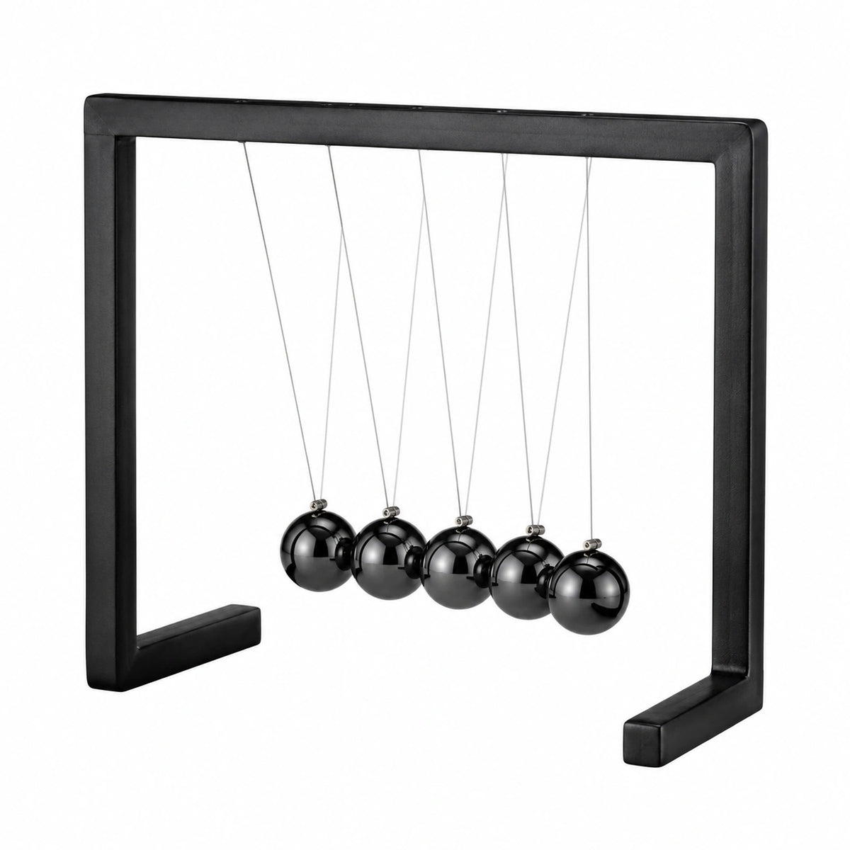 Newtonpendel 18 x 10 x 18 cm aus Metall in Schwarz für Schreibtisch Physikdekoration