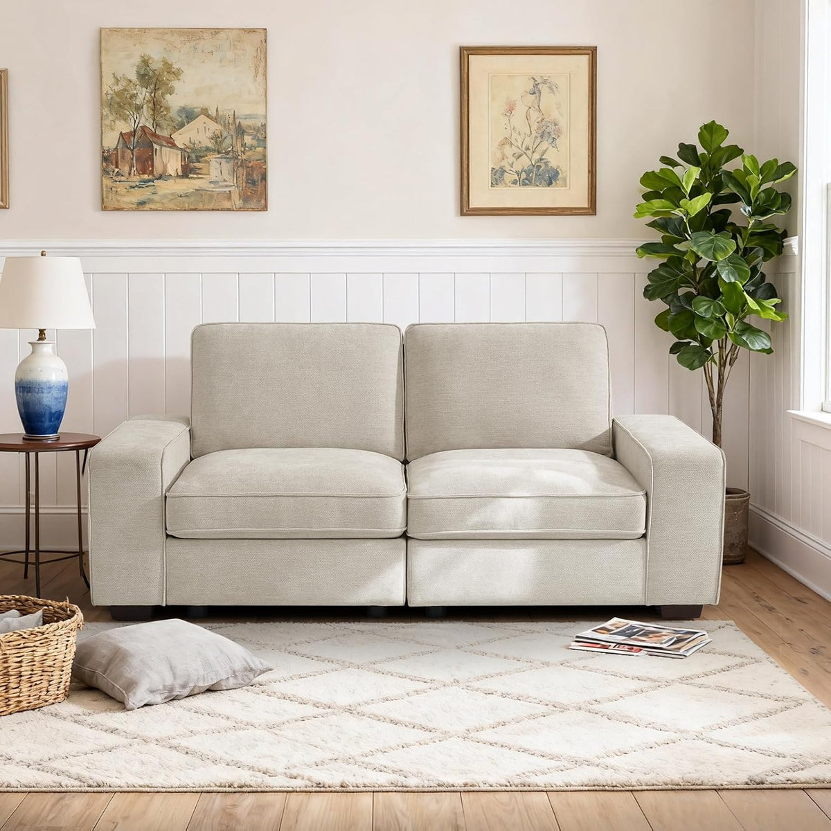 DUANDUAN 185 cm Modulsofa, 2-Sitzer Couch mit Stauraum, für kleine Räume