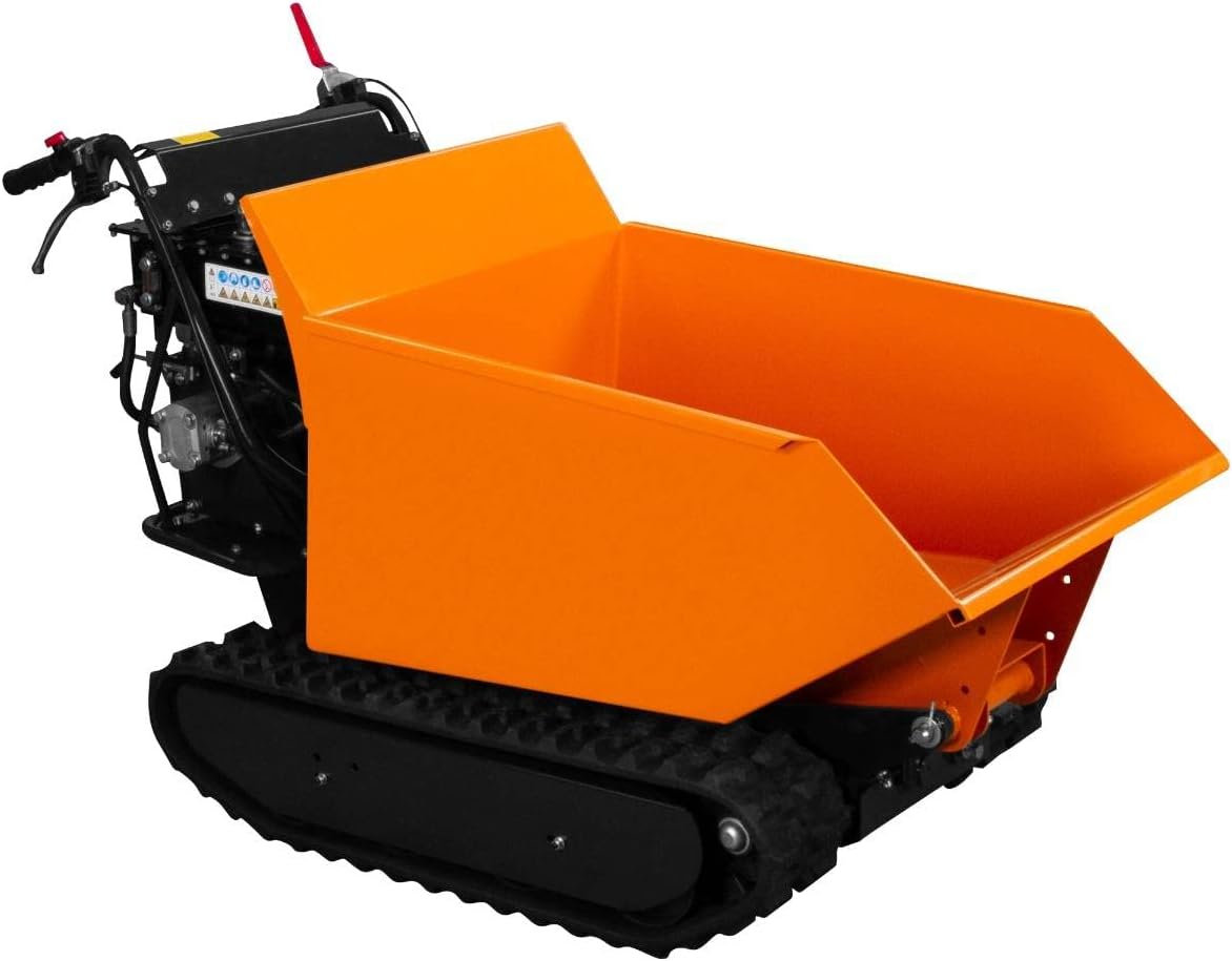 Mini Raupendumper Dumper 500kg Benzin Motorschubkarre Raupenantrieb Kettendumper Motor Schubkarre Minidumper Hydraulische Kippfunktion 270cc 9PS 4
