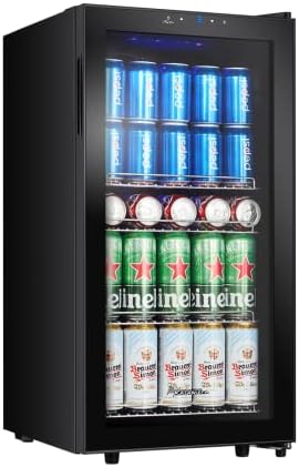 Kalamera Getränkekühlschrank, KRC-86GE, 3-18°C Kühlzone, Flaschenkühlschrank 86 Liter, 41 dB, Bierkühlschrank mit Touch-Bedienfeld