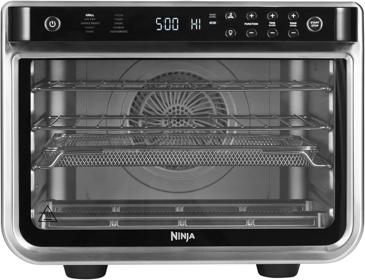 Ninja Foodi 10-in-1 Multifunktions-Ofen, Silber/Schwarz DT200EU, tragbarer Mini-Ofen für Arbeitsflächen, Mehrzweck-Ofen mit 10 Kochfunktionen; Air Fry