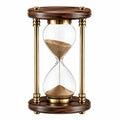 Sanduhr 30 cm Glas Holz Messing Braun Gold 60 Minuten Dekoration
