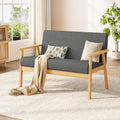 Dripex Sofa 2 Sitzer, 113x67x75cm, Loungesofa aus Holz und Leinenstoff, Polstersofa Sitzmöbel für Wohnzimmer Schlafzimmer Büro, Dunkelgrau