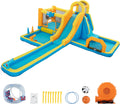 UEV Aufblasbarer 9-in-1 Hüpfburg XXL mit Gebläse, EN71-1/2/3, 590x502x220cm, Kletterwand, Springen, Wasserpistole, Ballspielplatz
