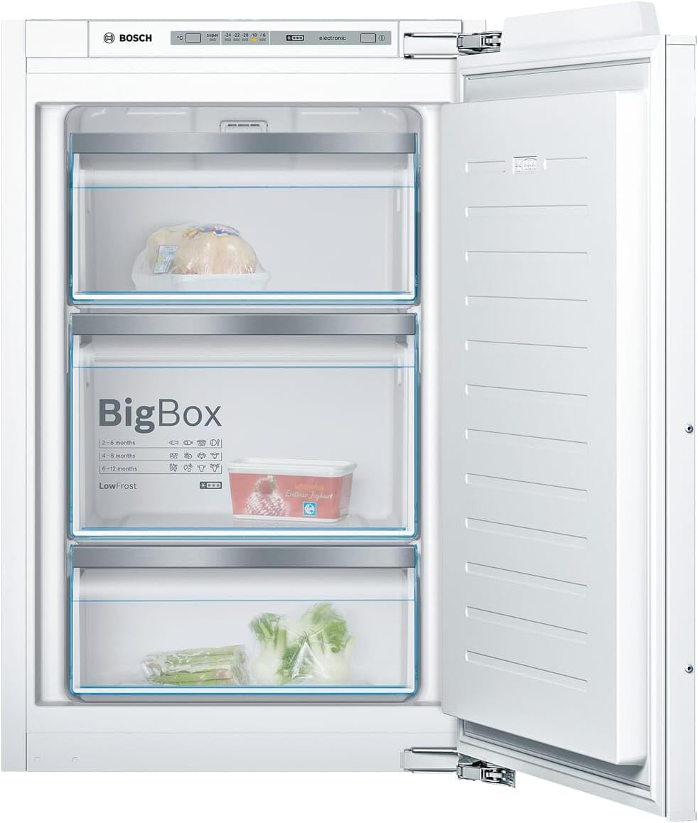 Bosch GIV21ADD0 Serie 6 Einbau-Gefrierschrank/A+++/104 kWh/Jahr/95 L/LowFrost/BigBox, Einbau, 88 x 56 (EEK D)