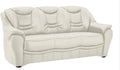 Cavadore 3-Sitzer Bansa mit Federkern/Polstercouch in Leder/198 x 94 x 95/Echtleder Weiß