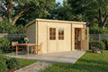 Alpholz Gartenhaus Maria 450x272cm aus Holz Naturbelassen 40mm Wandstärke