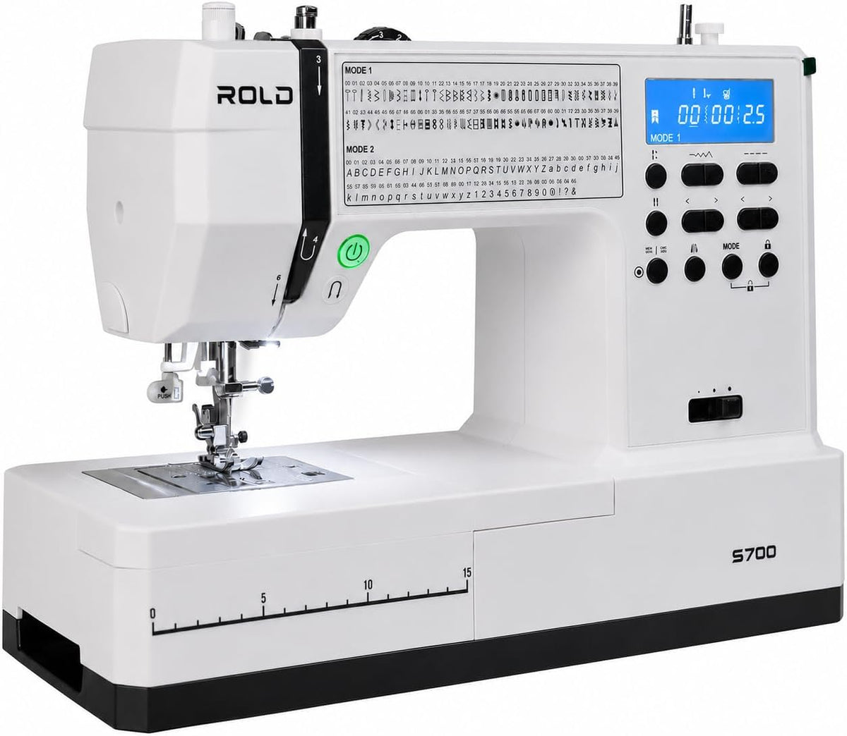 ROLD S700 Computernähmaschine, Nähen ohne Pedal, 146 Stiche, automatisches Knopfloch, LED-Beleuchtung & Start/Stopp-Taste