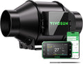 VIVOSUN Rohrventilator 100mm Abluftventilator 331m³/h AeroZesh G4 mit EC-Motor und GrowHub E42A+, VPD-Regler, Growzelte, Hydroponik