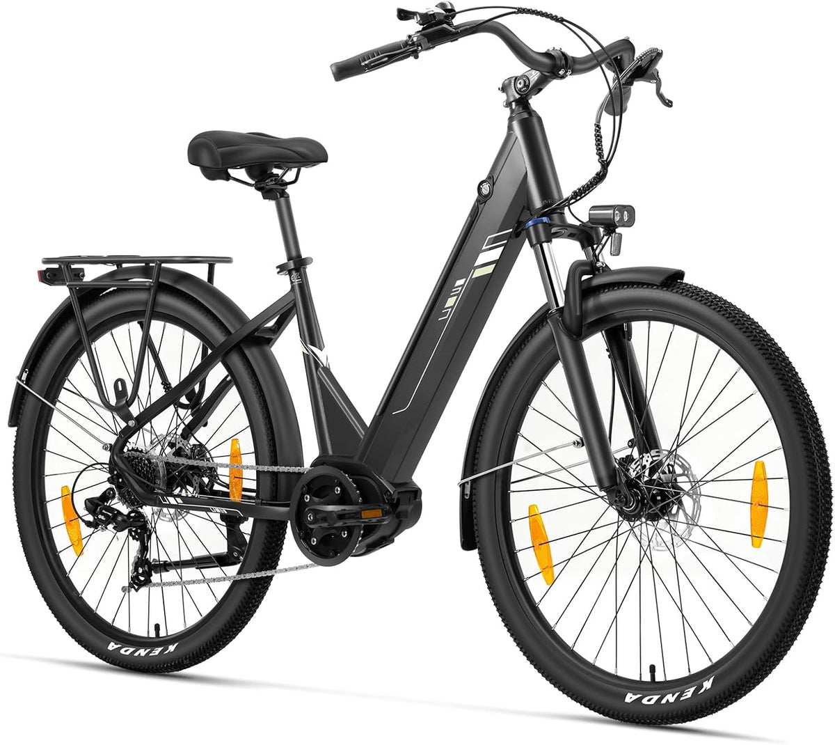 Touroll Urbano 3 27,5'' City E-Bike mit 70N.M Mittelmotor und 36V 13Ah Akku Pedelec Cityräder Elektrofahrrad, Erwachsene Herren Damen, 25km/h, 120km