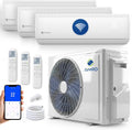 Multisplit Klimaanlage 3 Innengeräte Set (3 x 2,6kW) Klimagerät Air Conditioner mit Heizfunktion 21000 BTU 6,2kW A++ WiFi/App-Steuerung 4D AirFlow