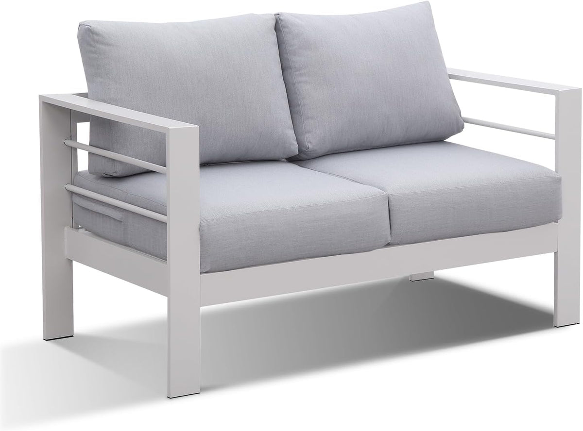 LANOX 2-Sitzer Gartensofa aus Aluminium, weiß