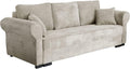 Mirjan24 Schlafsofa Olimpia Cord, Sofa mit Bettkasten und Schlaffunktion, Bettsofa mit abgerundete Armlehnen, Couchgarnitur, Schlafcouch, Sofagarnitur