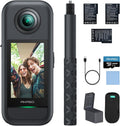 AKASO 360° Action Cam Creator-Set, 5.7K 72MP 360 Grad Actionkamera mit 128GB Speicherkarte Duale 1/2' 48MP Sensoren, 2.29'' Touchscreen