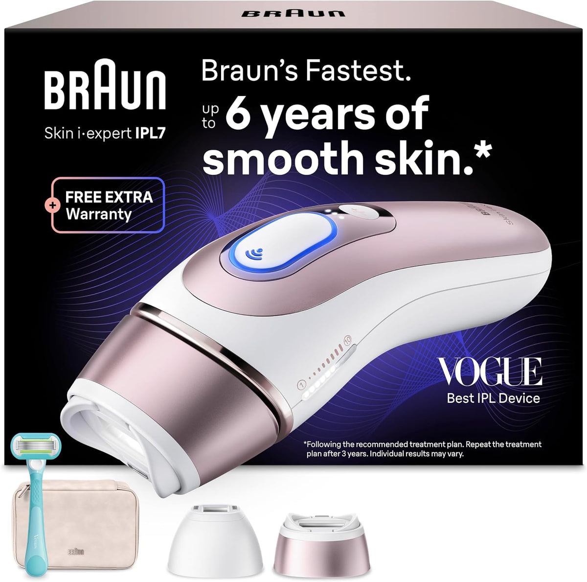 Braun Smart IPL Geräte Haarentfernung Skin i·expert 7, PL7211, Rosegold