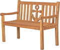 bene living Teakholz Gartenbank Anker 120 cm