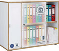 VCM Büroschrank mit 2 Fächern, Maße ca. H. 74 x B. 100 x T. 37 cm– Salia 2-Fach, moderner Aktenschrank mit Schiebetüren