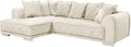 XXL Ecksofa DECADENCIA, 320cm, inklusive Kissen, beige, Samt