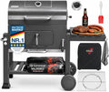 KESSER Holzkohlegrill XL Grillwagen Set mit Deckel & Thermometer, Smoker Grill, Standgrill mit Grillrost, BBQ Kohlegrill Wagen, Rädern