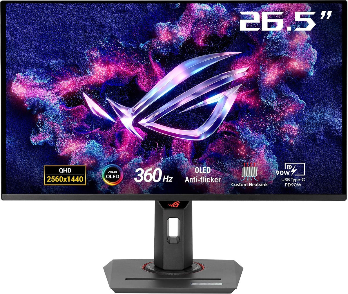 ASUS ROG Strix OLED XG27ACDNG 27 Zoll Gaming-Monitor ((26,5 Zoll sichtbar) 1440p QD -Panel, 360 Hz, 0,03 ms, Kühlkörper, Anti-Flicker, Care+, G-SYNC)