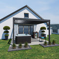Weide Deluxe Aluminium Pergola 3,6x4 m Anthrazit Wandmontage