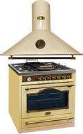 Kaiser Gas-Standherd Empire Kaiser HGE 93555 ElfEm+A 9423 ElfBE Eco, Retro Gas Elektro Standherd 90 cm Range Coocker/Dunstabzugshaube, Abluft, Umluft