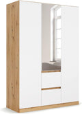 Rauch Möbel NIDDA, Breite 136 cm, Kleiderschrank, Farbe Weiß/Eiche Artisan