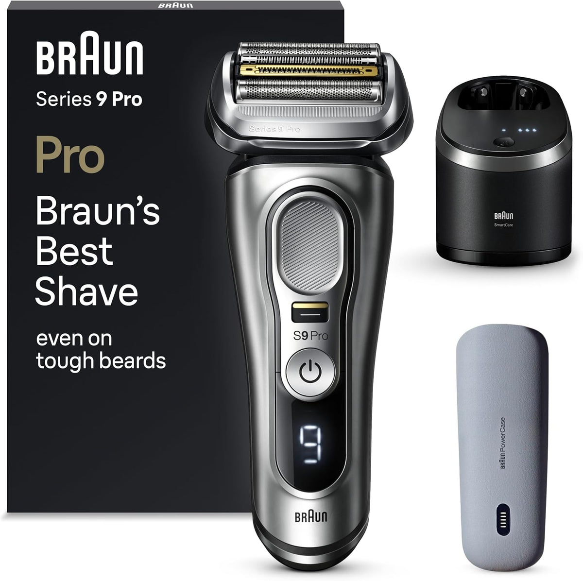 Braun Series 9 Pro Premium Elektrorasierer mit 4+1 Scherkopf, 5-in-1 Reinigungsstation, 9497cc, Rasierer Herren Elektrisch, ProLift Trimmer, PowerCase