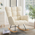 Schaukelstuhl, Relaxstuhl Gepolsterter Sessel Wohnzimmersessel Lesesessel mit Holzkufen, Armlehne für Wohnzimmer Schlafzimmer Babyzimmer