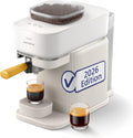 Philips Baristina Espressomaschine, Kaffeemaschine mit Mahlwerk & Siebträger, Naturweiß/Mangogelb (BAR305/03), Automatisches Mahlen, leichte Reinigung
