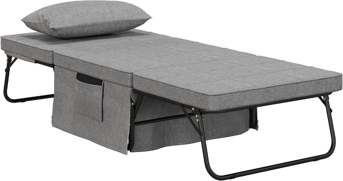 HOMCOM 4-in-1 Klappbett 75x190 cm Erwachsene Gästebett Klappbar mit Kissen
