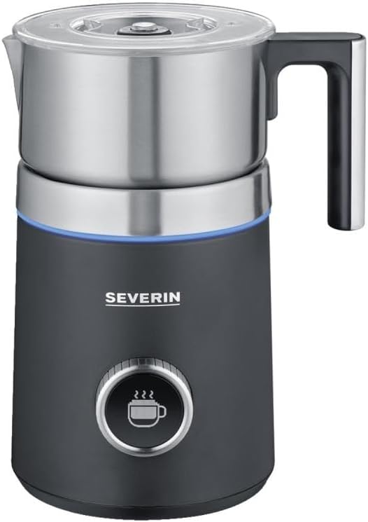 SEVERIN SPUMA 700 Plus Induktions-Milchaufschäumer, LED-Lichtring mit Statusanzeige, 13 Programme, OLED-Display, einfache Reinigung, schwarz, SM 3587