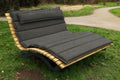 Waldsofa Premium mit Auflage + Kissen + Schutzhülle, für 2-3 Personen, Holzliege für den Garten, Lärche, Sonnenliege, Außenliege, Wellenliege