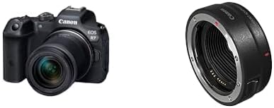 Canon EOS R7 Kamera spiegellose Camera + RF-S 18-150mm F3.5-6.3 is STM Objektiv & Bajonettadapter EF-EOS R für EOS R Systemkameras kompatibel mit EF