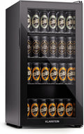 Klarstein Beersafe Getränkekühlschrank 74 L, Kühlschrank mit Glastür, Flaschenkühlschrank für Getränke & Dosen, Schwarz, LED-Beleuchtung, leise