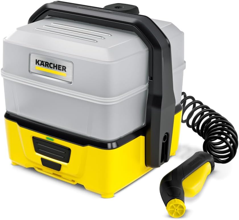 Kärcher Mobile Outdoor Cleaner OC 3 Plus, Fördermenge: 2 l/min, Gewicht: 2,3 kg, Wassertank: 7 l, Lithium-Ionen-Akku, Spiralschlauch, Gerätefilter