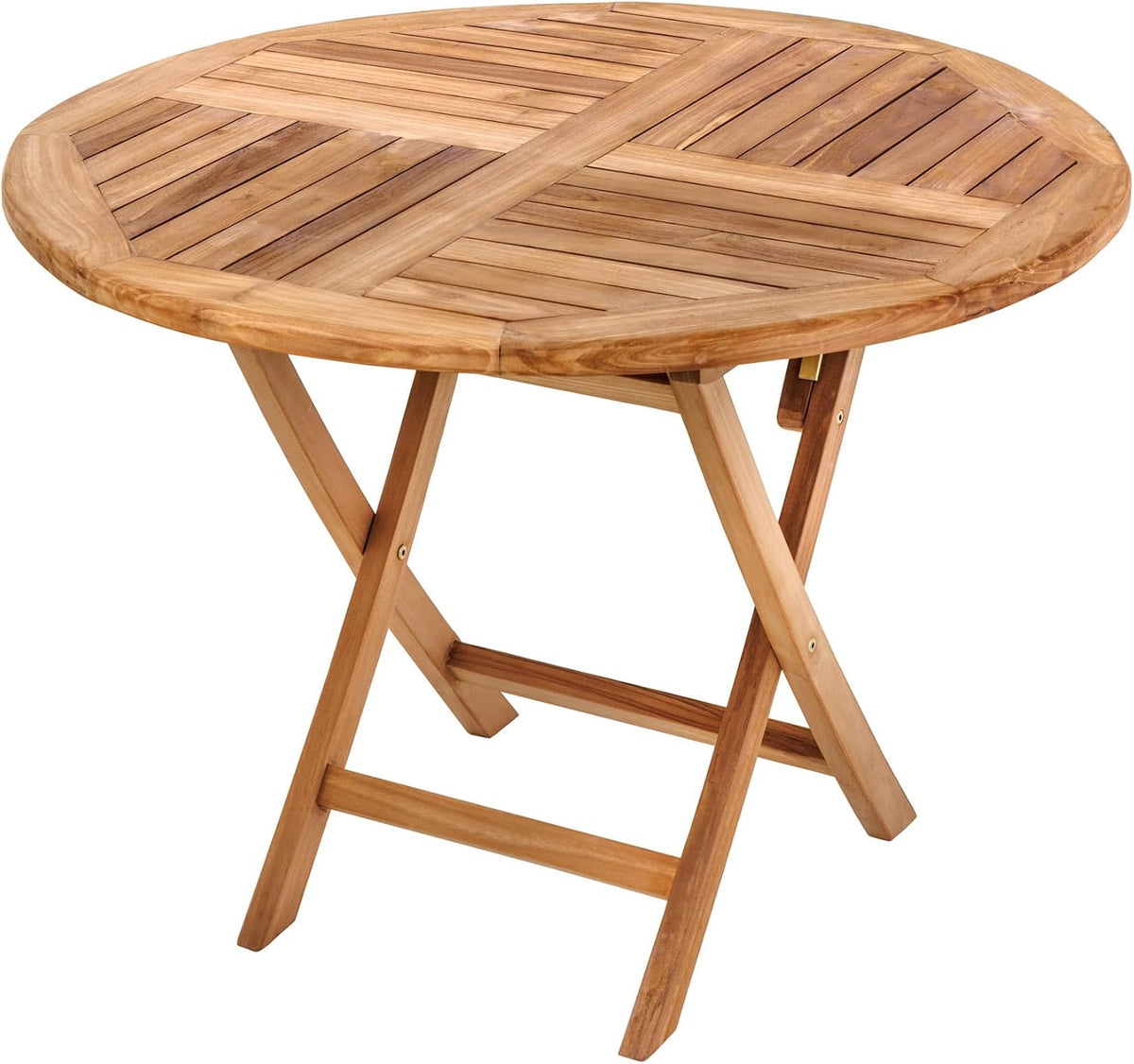 riess-ambiente.de Massiver Gartentisch Empire Teak Ø100cm Natur Teakholz rund klappbar