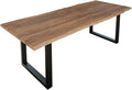 SAM Esstisch Lauren 240x100 cm Akazie Stone Baumkante U-Gestell schwarz