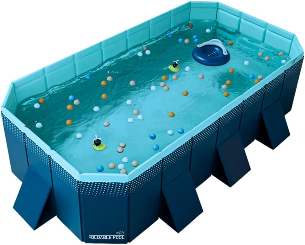INDUSTEX Planschbecken Foldable Pool, mittelgroße Haustiere (253 x 133 x 50 cm), Abnehmbarer Pool, geeignet für Kinder, Kinderpool, Badewanne