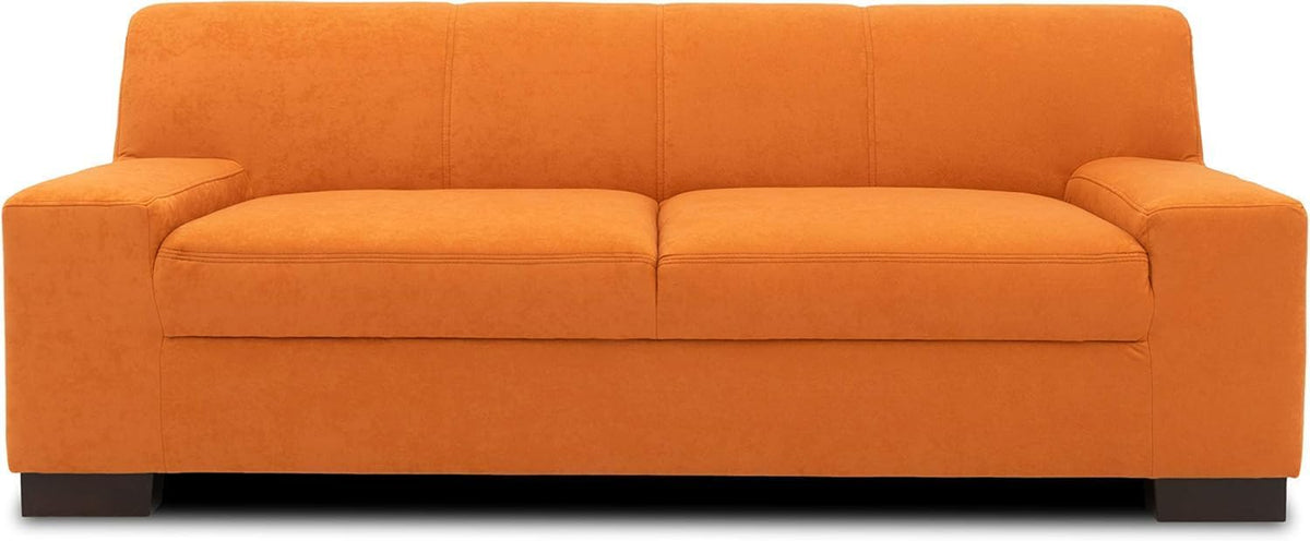 DOMO. collection Sofa Norma, 2-Sitzer Couch, 194 x 85 x 74 cm (BxTxH), 2er Polster-Garnitur mit Holzfüßen, Feinstoff orange