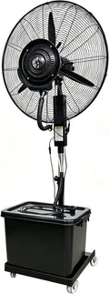 Ventilator für innen und außen mit Sprühsystem, Nebelventilator Industrie mit 42L Wassertank, 90° Oszillierender Nebelkühler mit Rollen für Terrasse