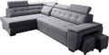 Robin Inspire Grand Ecksofa mit Schlaffunktion Anthrazit Links