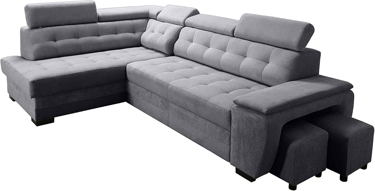 Robin Inspire Grand Ecksofa mit Schlaffunktion Anthrazit Links