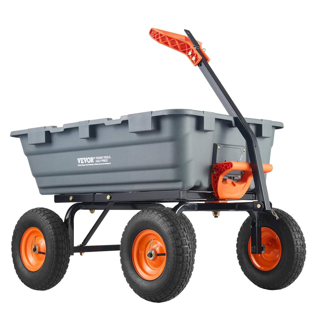 VEVOR Transportwagen, Mehrzweck-Schubkarre mit 680 kg Kapazität, Gartenwagen mit umwandelbarem 2-in-1-Griff, 33 cm Reifen